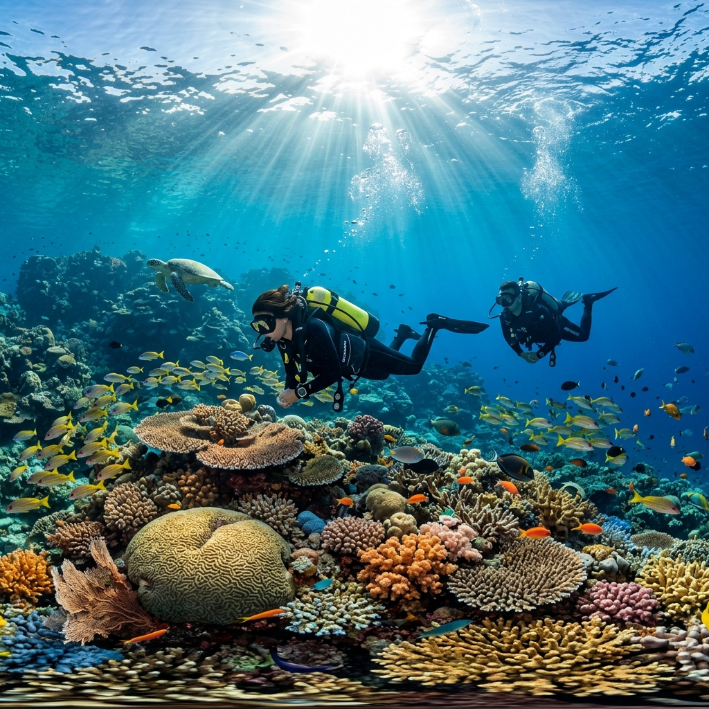 Scuba gear and package planning on a Murudeshwar dive boat